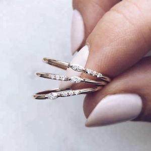 14k Gold East West Marquise Ring Dainty Petite